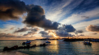 Seychellen La Digue Port Sunset